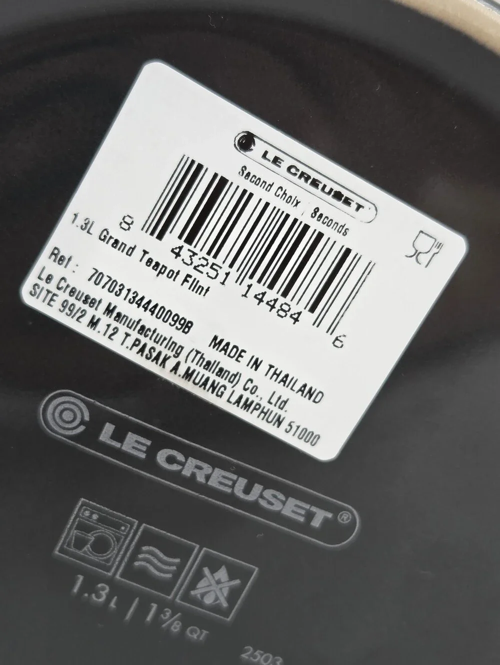 Le Creuset Grand Teapot 1.3 Liter FLINT GRAY Stoneware 2nd Choice